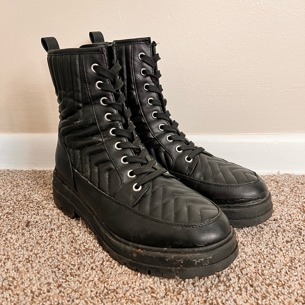 Marc Fisher | Black Leather Combat Boots